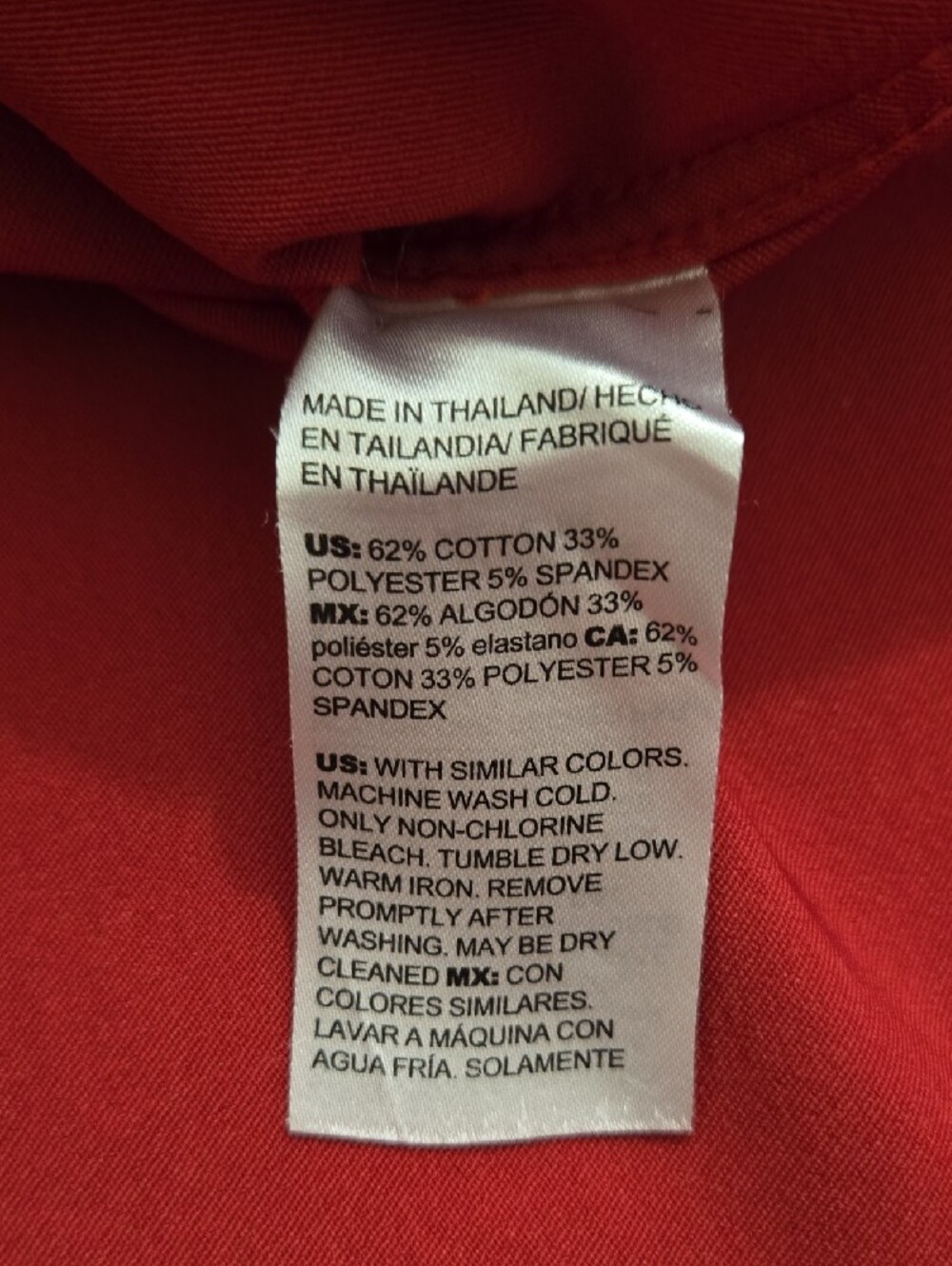 Chico's 3 Button Down Shirt Blouse No Iron Stretch Red XL Long Sleeve Career - Picture 9 of 9